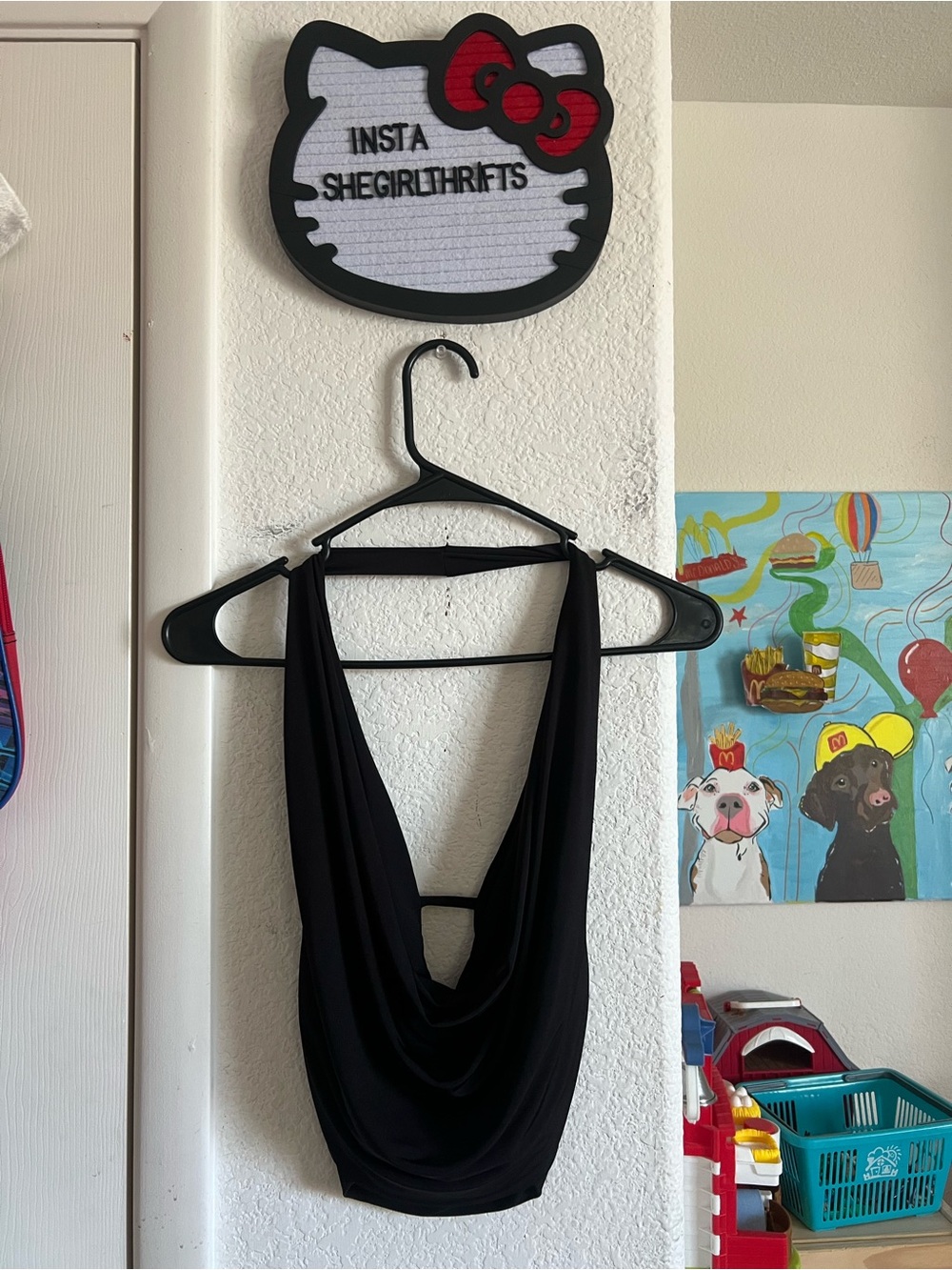windsor black scoop neck top